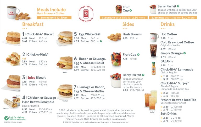 Chick-fil-A Menu USA Prices 2026